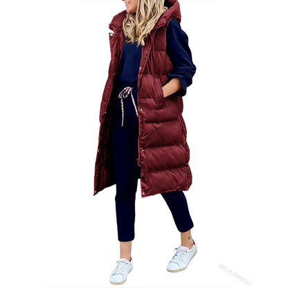 Damen Langkapuzenweste Winterbekleidung