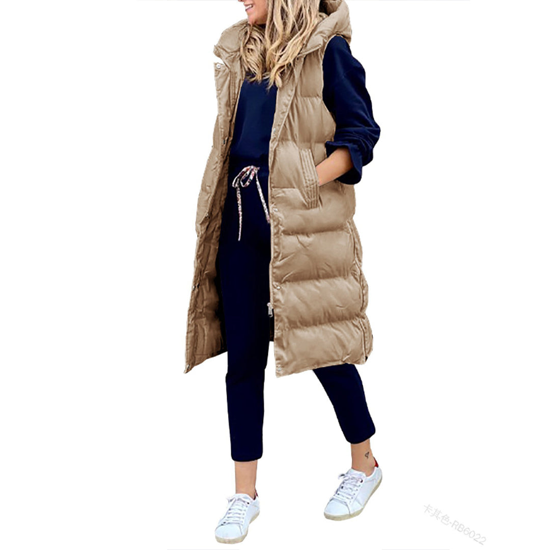 Damen Langkapuzenweste Winterbekleidung