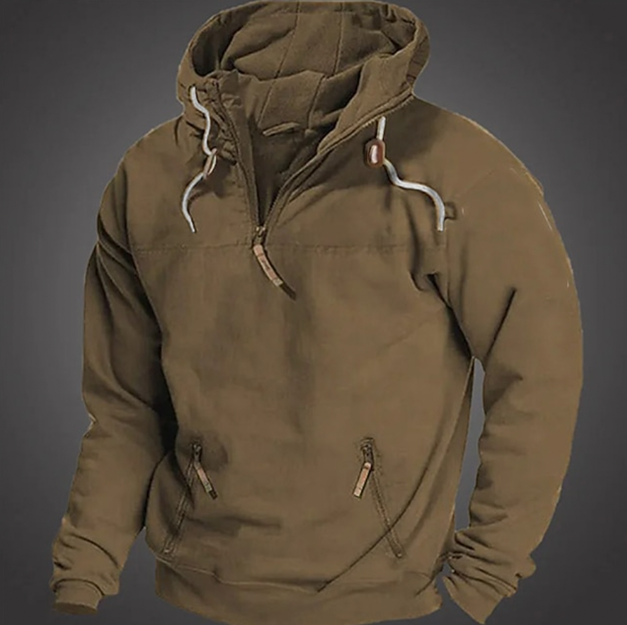 Herren Pullover Hoodie Warmer Halbzipper Taschen - Norvielle