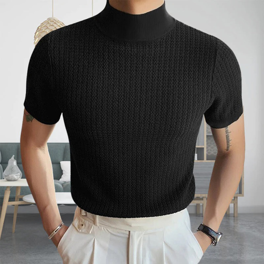 Männer Rollkragen T-Shirt Kurzärmelig Hochkragen - Norvielle