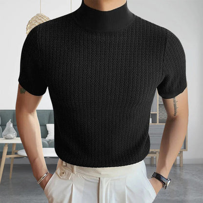 Männer Rollkragen T-Shirt Kurzärmelig Hochkragen - Norvielle