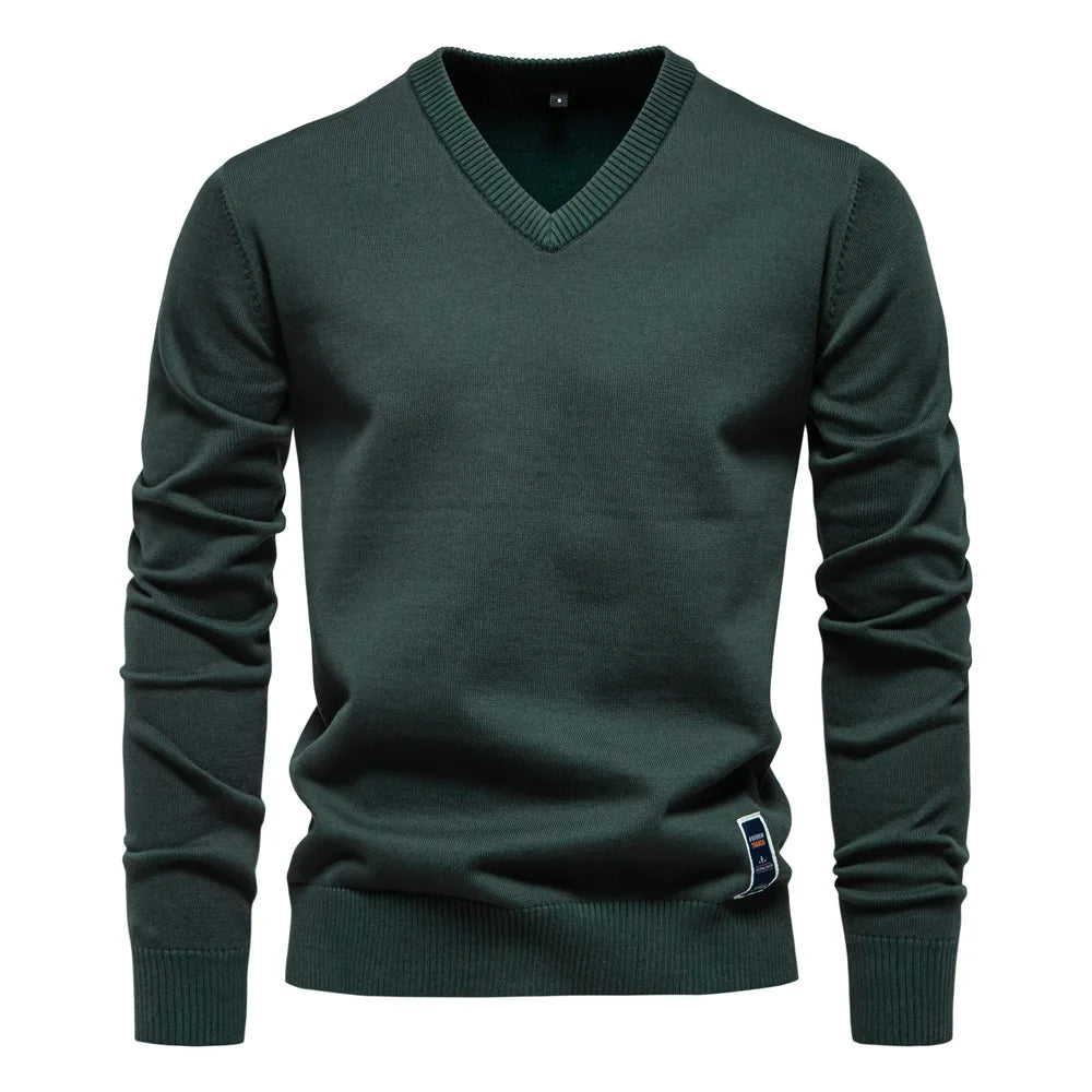 Herren Langarm-Strickpullover V-Ausschnitt Klassisch - Norvielle