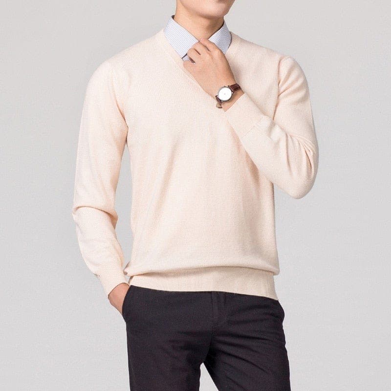 Herren Pullover V-Ausschnitt Klassisch Schlicht - Norvielle