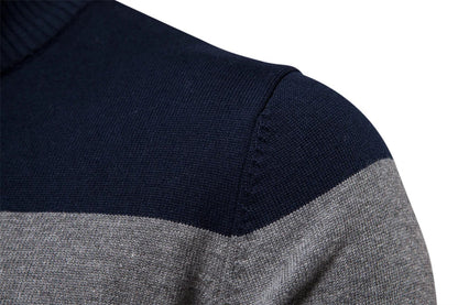 Pullover mit Viertelreißverschluss – Gestreift – Feinstrick – Pullover – Herrenpullover mit halbem Reißverschluss-Chaps Herrenmode