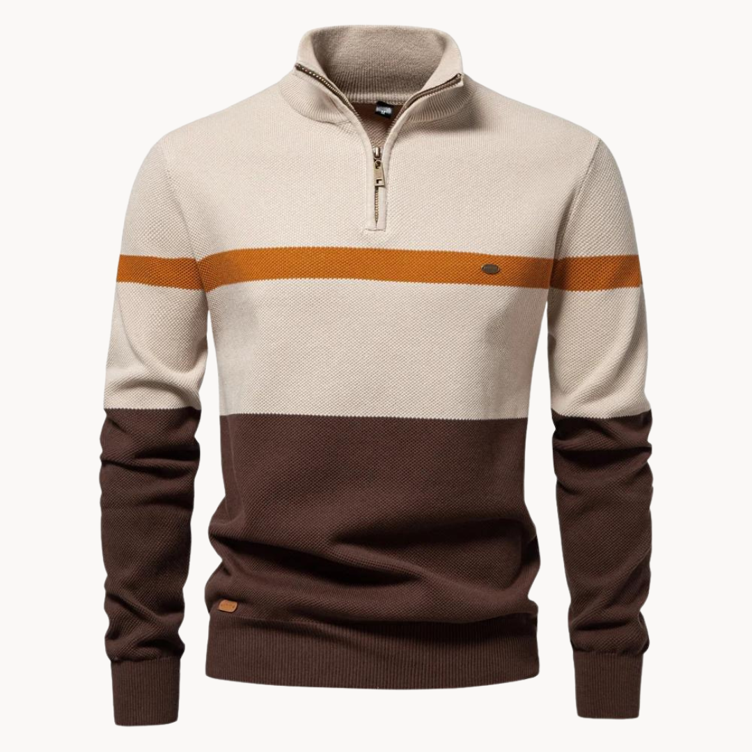 Herren Pullover Halb-Reißverschluss Gestrickt Viertelzipp - Norvielle