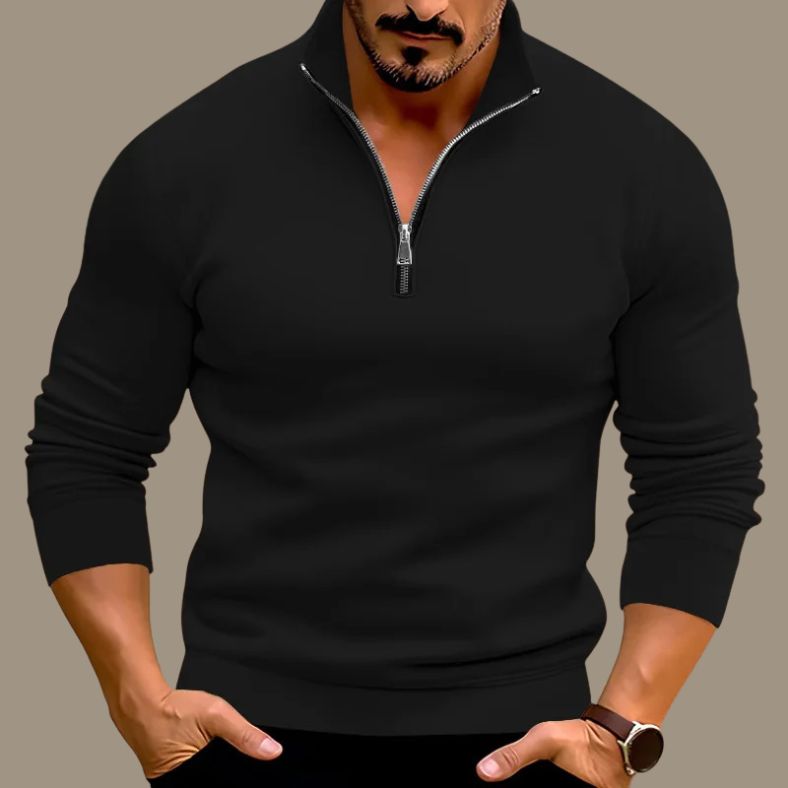 Herren Pullover Halb-Reißverschluss Sweatshirt Lässig Warm - Norvielle