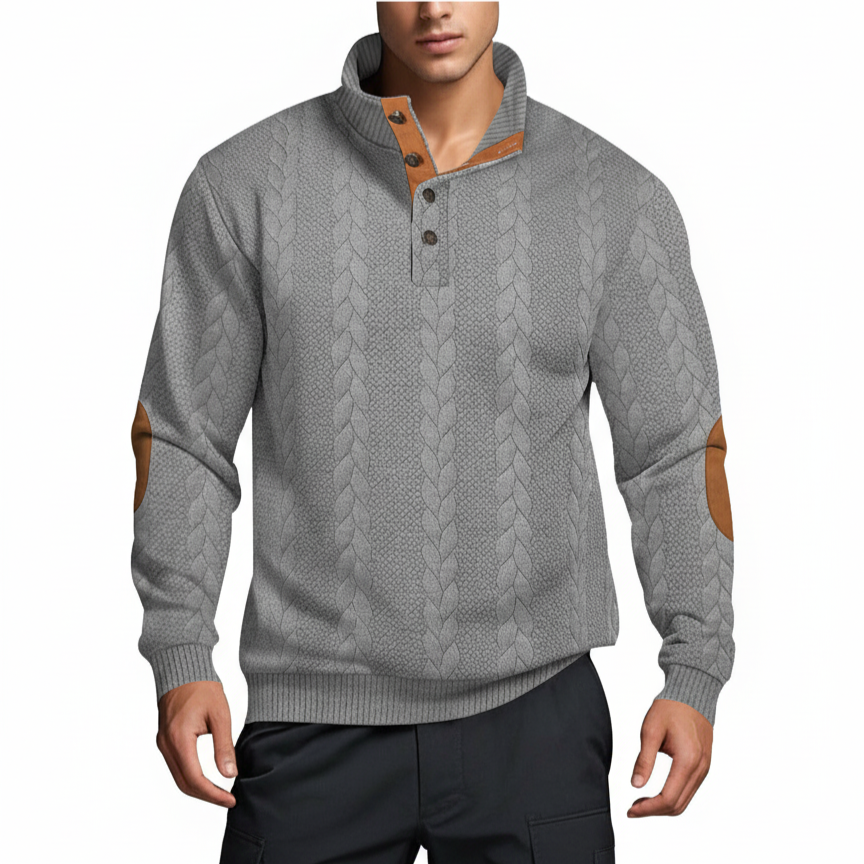 Herren Strickpullover Hochkragen Muster