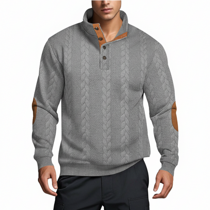 Herren Strickpullover Hochkragen Muster