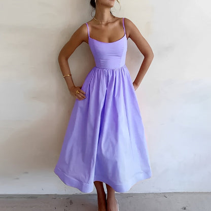 Damenkleid Feine Träger Geraffter Schnitt