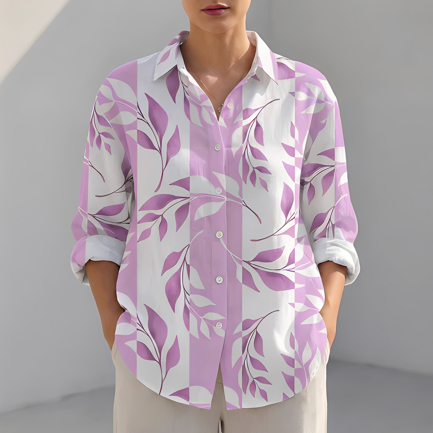 Khaye Damen Sommerhemd Leicht Baumwolle Pastellblau