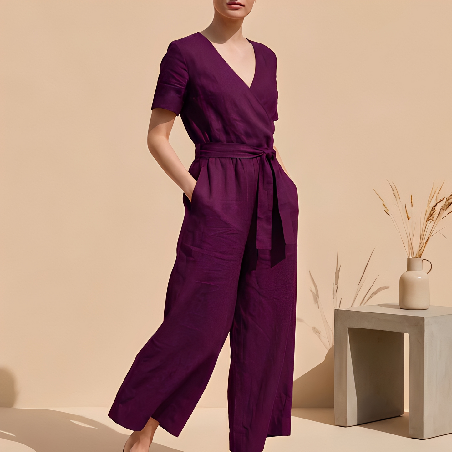 Damen Overall Elegantes Design Frontbindung