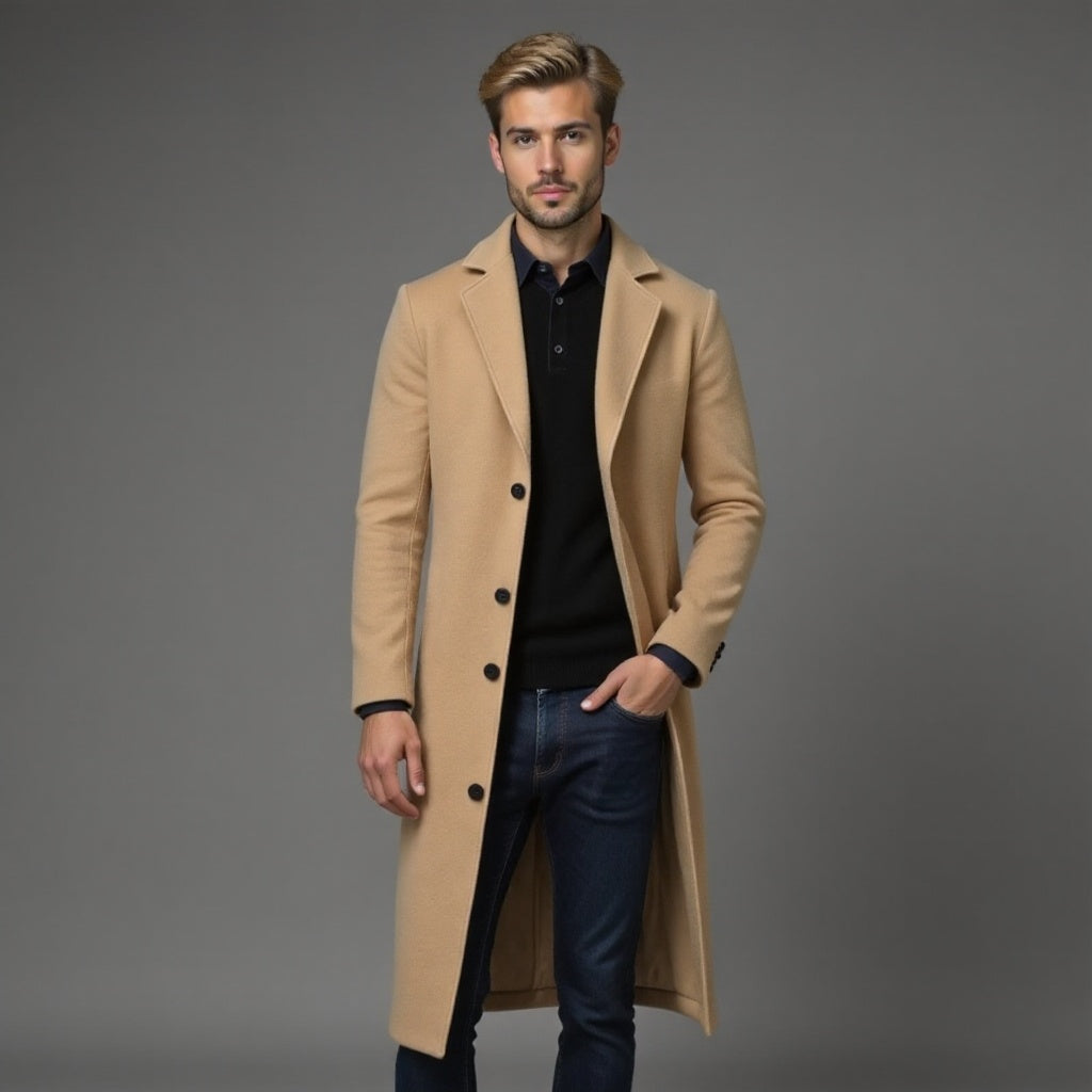 Herren Wintermantel Slim Fit Klassisch