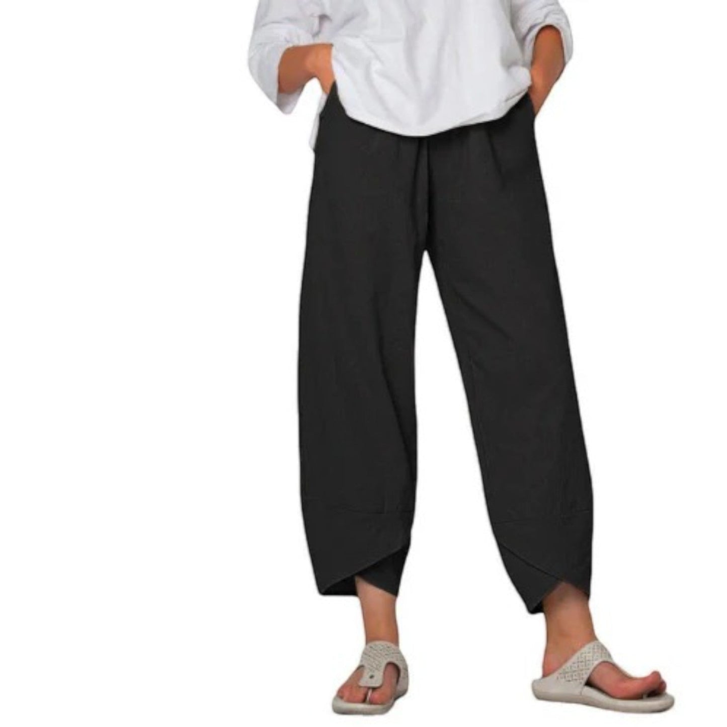Damen Sommerhose Weites Bein Elegant