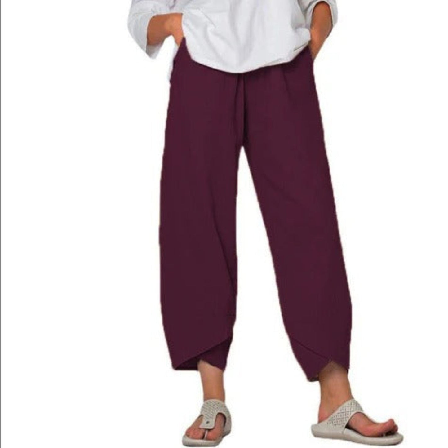 Damen Sommerhose Weites Bein Elegant - Norvielle