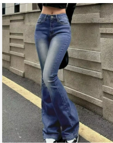 Damen Highwaist Jeans Ausgestellt
