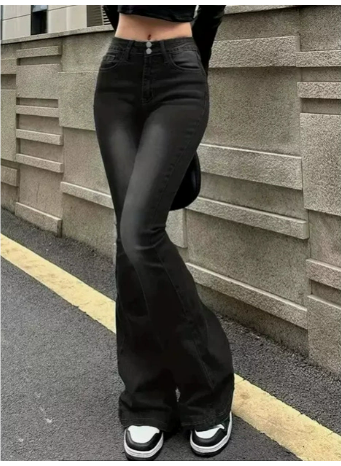 Damen Highwaist Jeans Ausgestellt