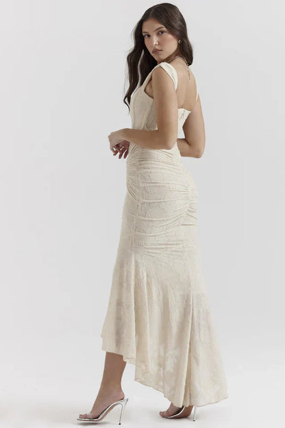 Spitzen-Abendkleid Schulterfrei Figurbetonter Schnitt