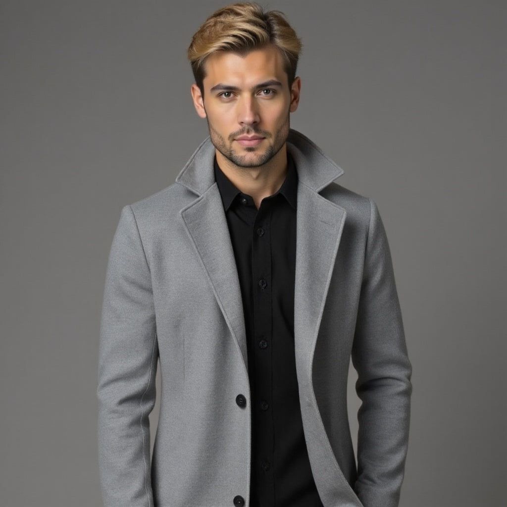 Herren Wintermantel Slim Fit Klassisch