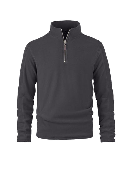 Quarter-Zip Fleece - Warmer Half-Zip Pullover für Männer-Grau-S-Chaps Herrenmode