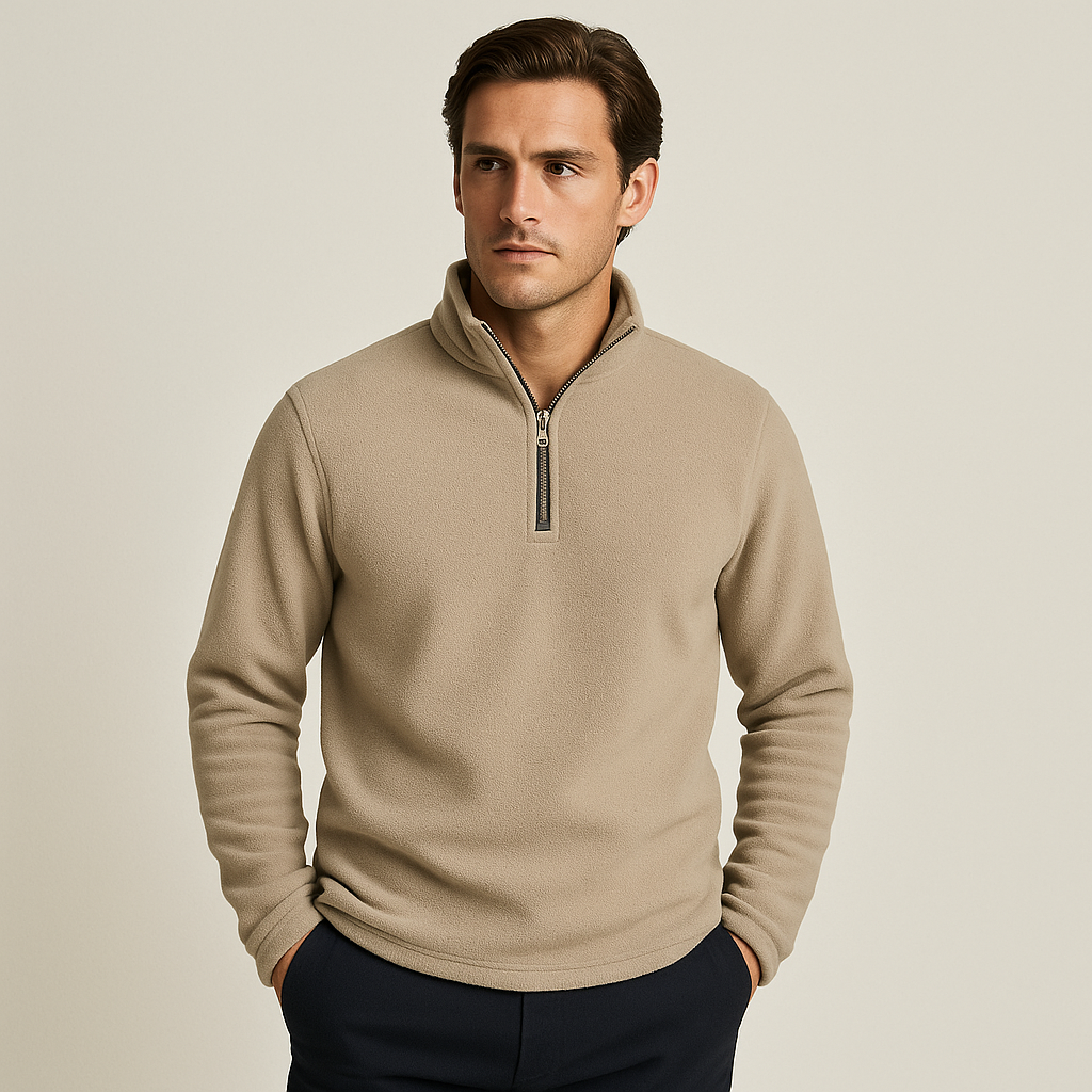 Herren Halbzip-Fleecepullover Warmer Quarter-Zip für Männer - Norvielle