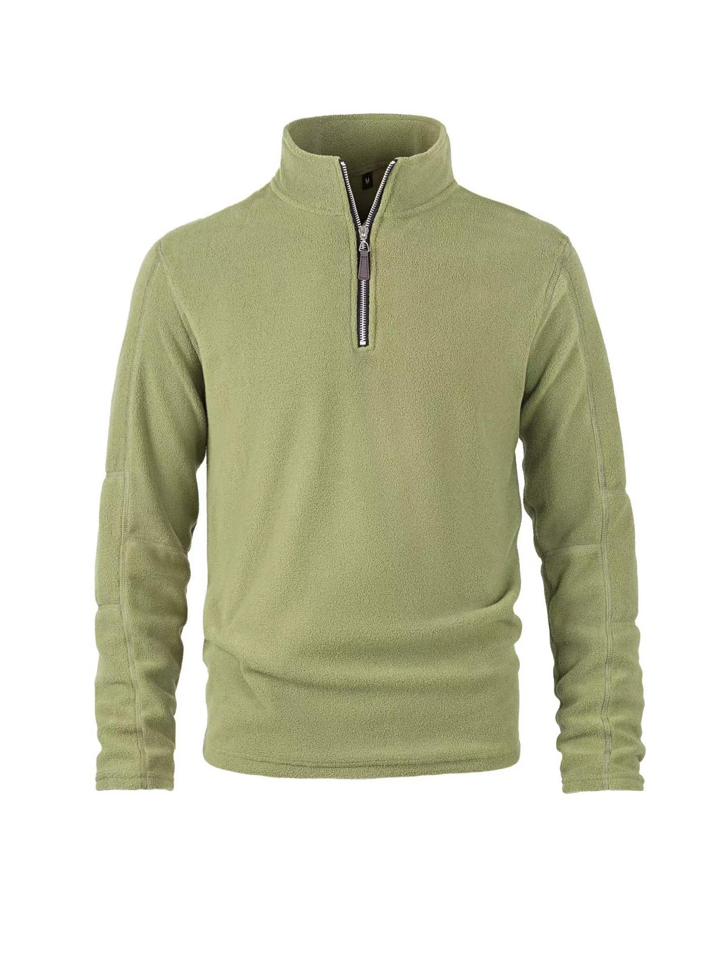 Quarter-Zip Fleece - Warmer Half-Zip Pullover für Männer-Olivgrün-S-Chaps Herrenmode