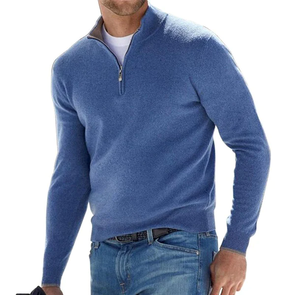Herren Langärmeliger Strickpullover Viertelreißverschluss - Norvielle