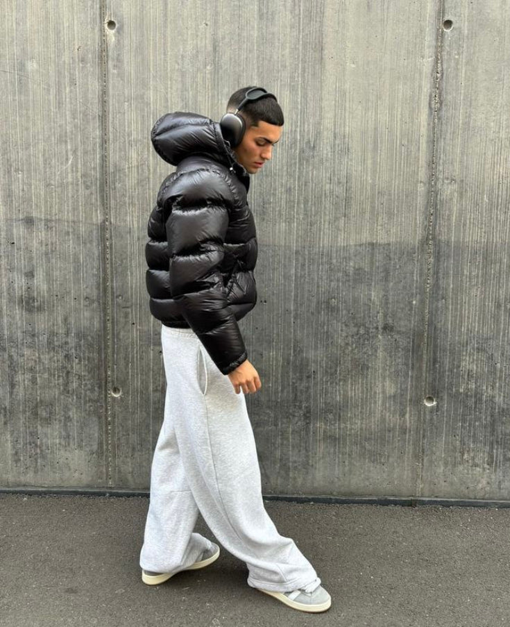 Herren Winterjacke Gesteppt Mit Kapuze Sherpa-Futter