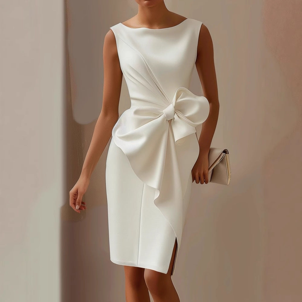 Damen Etuikleid Drapiert Elegantes