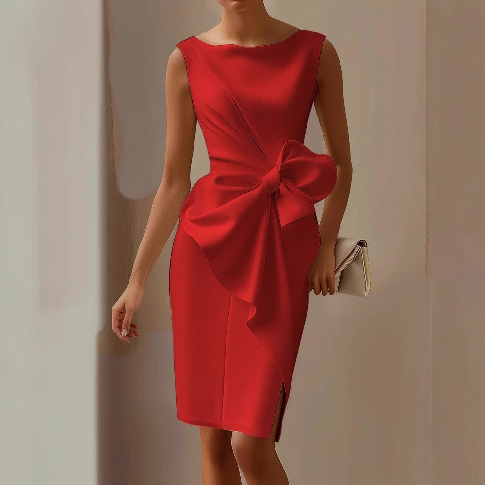 Damen Etuikleid Drapiert Elegantes