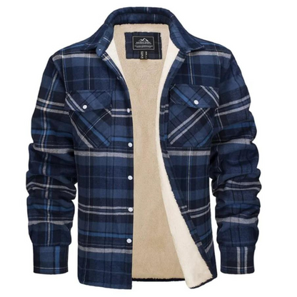 Männer Fleecejacke Kariert Warm
