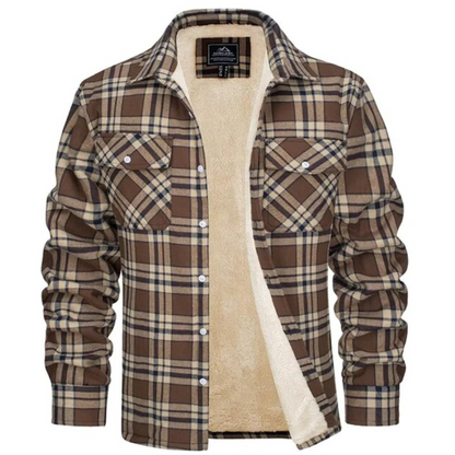 Herren Winterjacke Karohemd-Stil Gefüttert