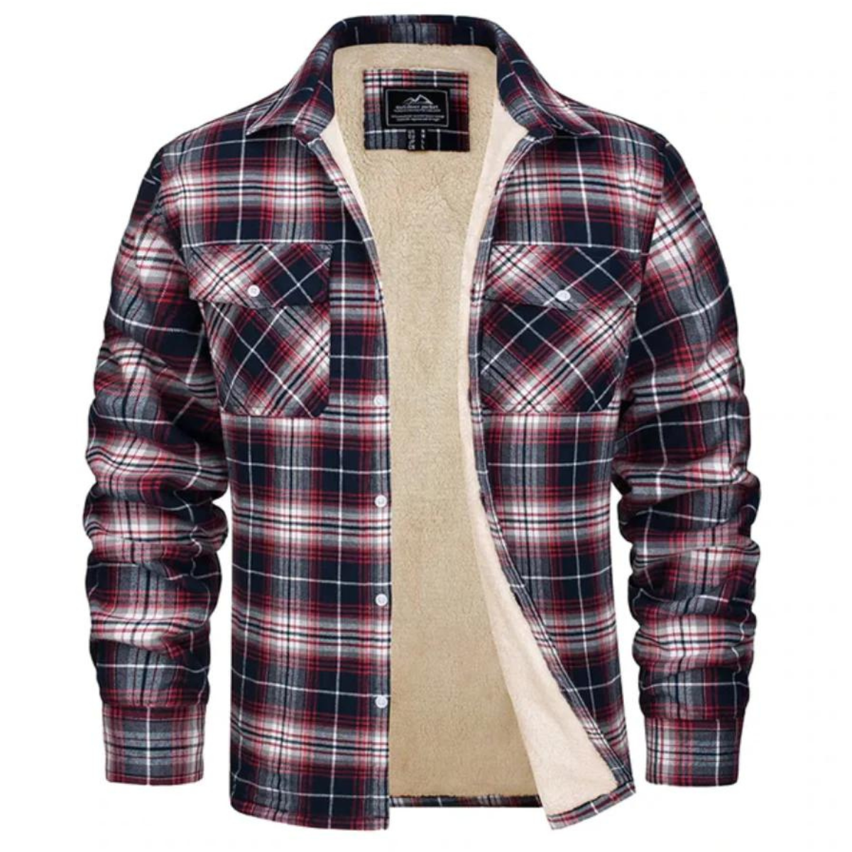 Männer Fleecejacke Kariert Warm