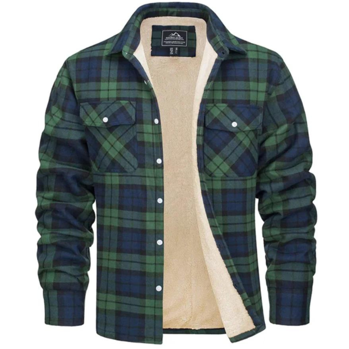 Herren Winterjacke Karohemd-Stil Gefüttert