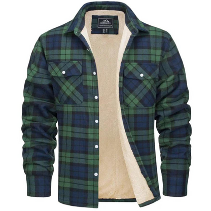 Männer Fleecejacke Kariert Warm