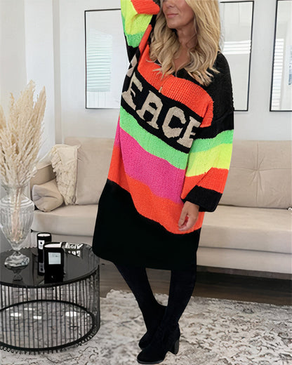 Regenbogen Pullover Friedlich Für Damen