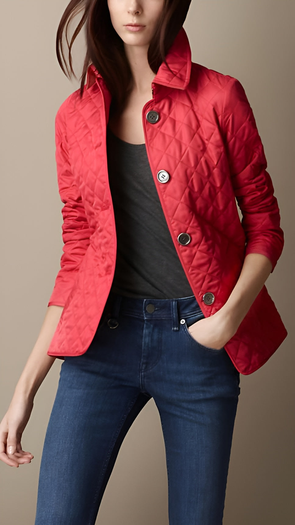 Damen Leichte Seiden-Baumwoll-Jacke Elegant Beige - Norvielle