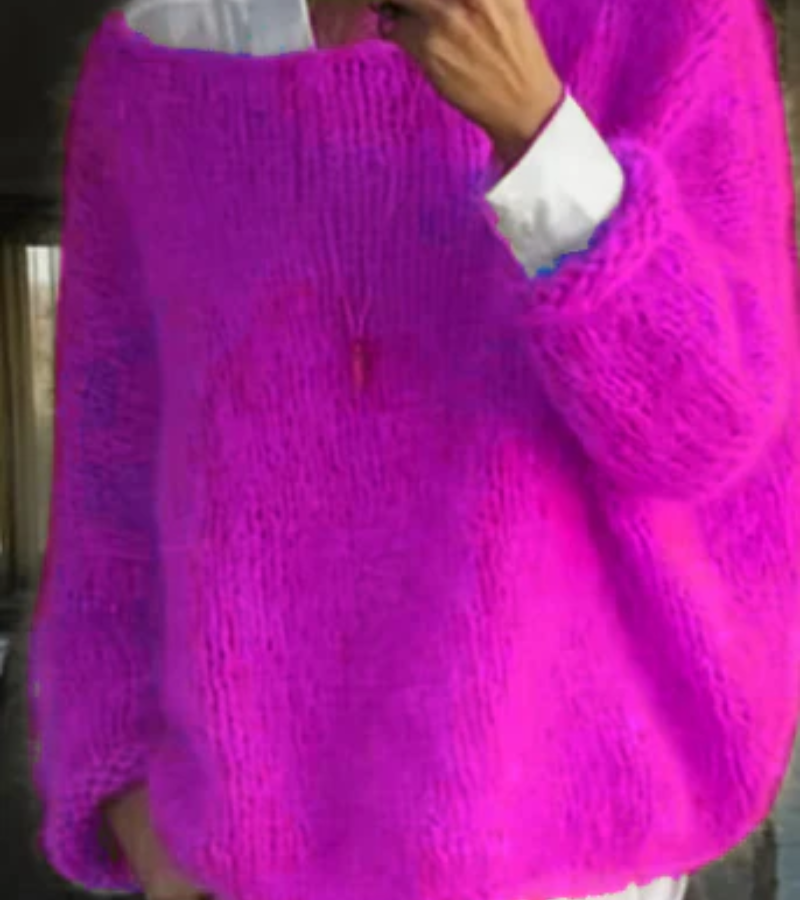 Damen Oversize Strickpullover Lang