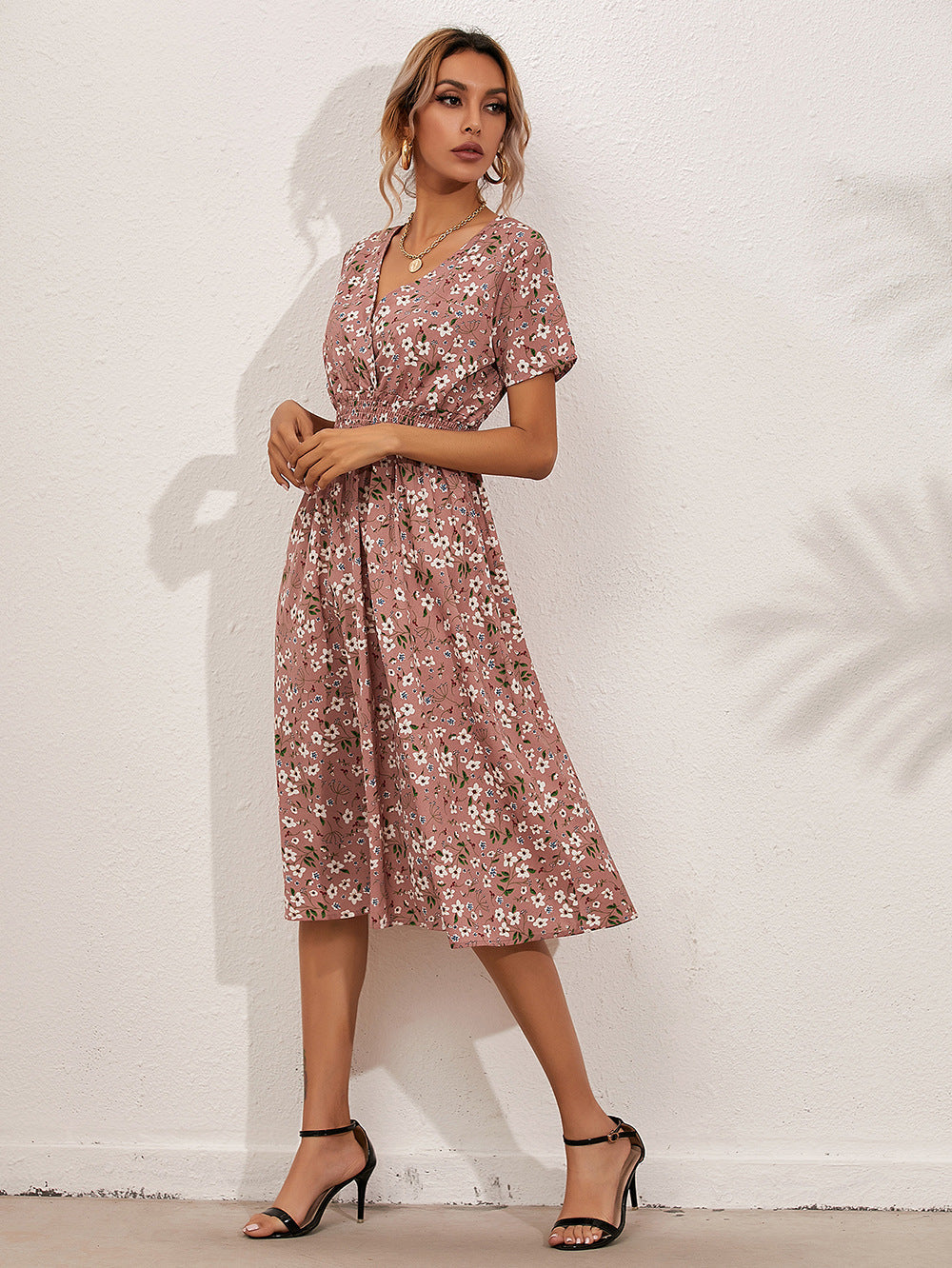 Elegantes Damen Sommerkleid Blumenmuster