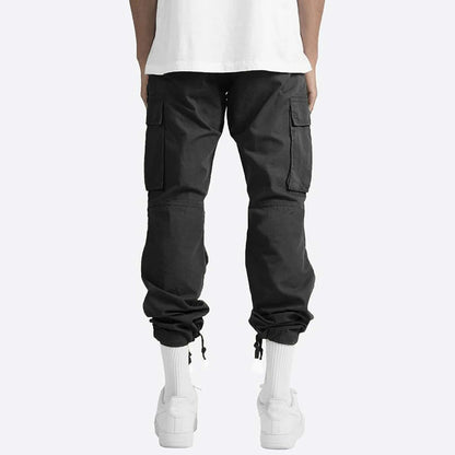 Herren Cargo Hose Weit Cargohose Baumwolle Beige