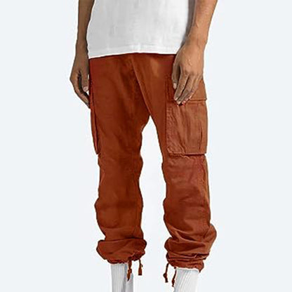 Herren Cargo Hose Weit Cargohose Baumwolle Beige