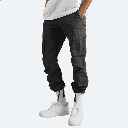 Herren Cargo Hose Weit Cargohose Baumwolle Beige