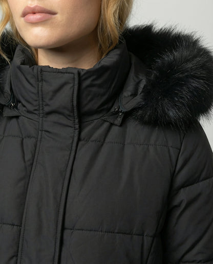 Damen Winterjacke Kapuze Wollmix