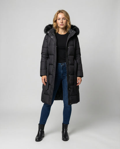 Damen Winterjacke Kapuze Wollmix