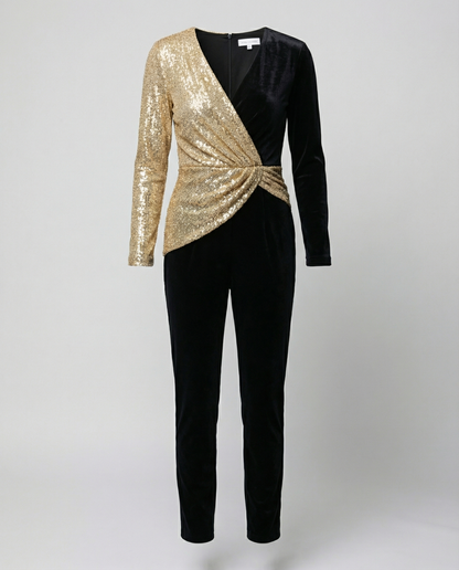Pailletten Abendjumpsuit Damen Elegant
