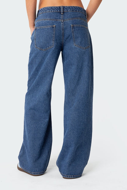Damen Jeans Niedrige Taille Gerades Bein