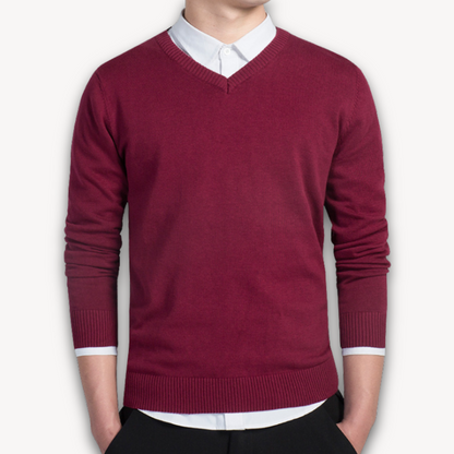 V-Ausschnitt Pullover Schmal Schnitt Business