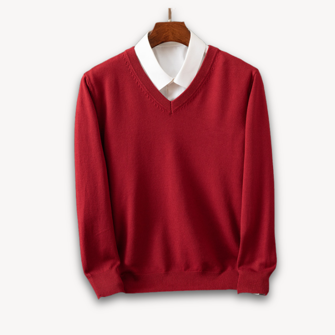 Herren Kaschmirpullover V-Ausschnitt Weich Elegant