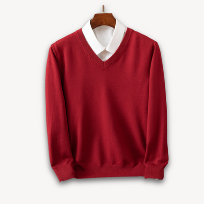 Herren Kaschmirpullover V-Ausschnitt Weich Elegant