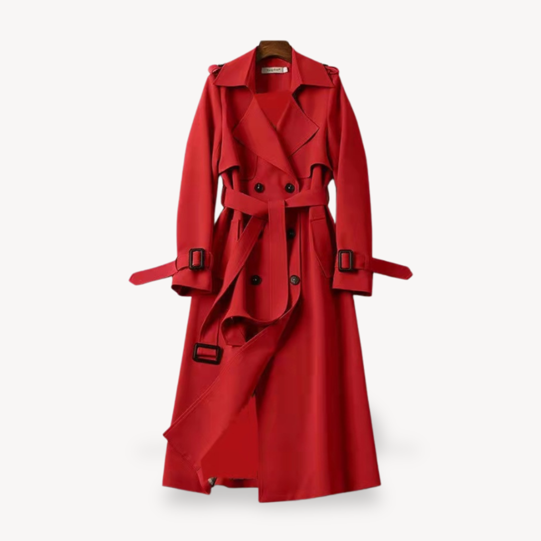 Damen Trenchcoat Klassischer Schnitt mit Gürtel - Norvielle