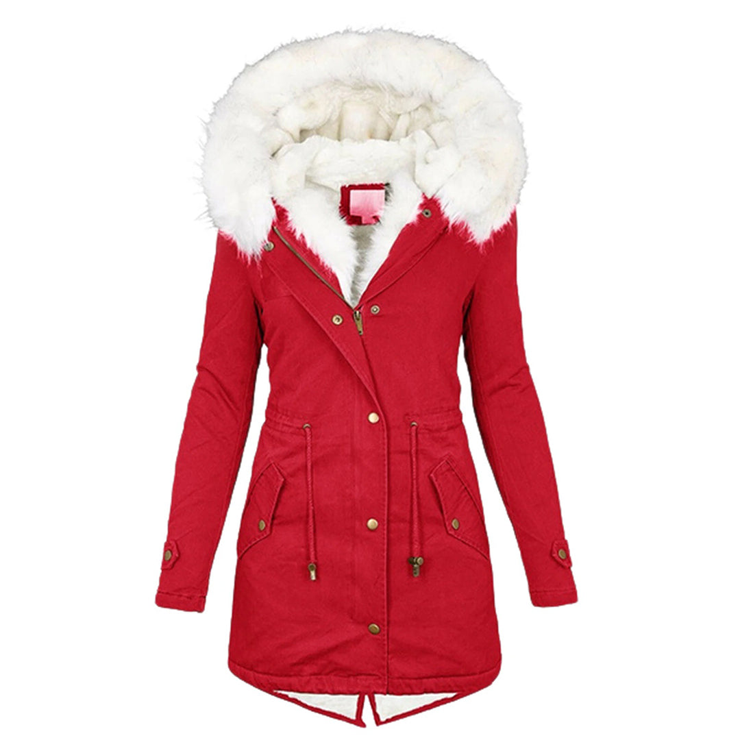 Damen Winterjacke Fleecegefüttert Winddicht Mit Kapuze - Norvielle